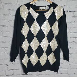 Vintage Marnie West Black and White Sweater